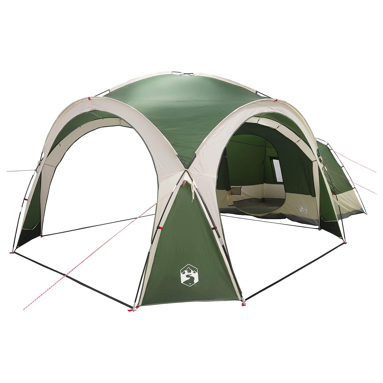 vidaXL Zijtent met dak Groen 410 x 410 x 250 cm Polyester en staal
