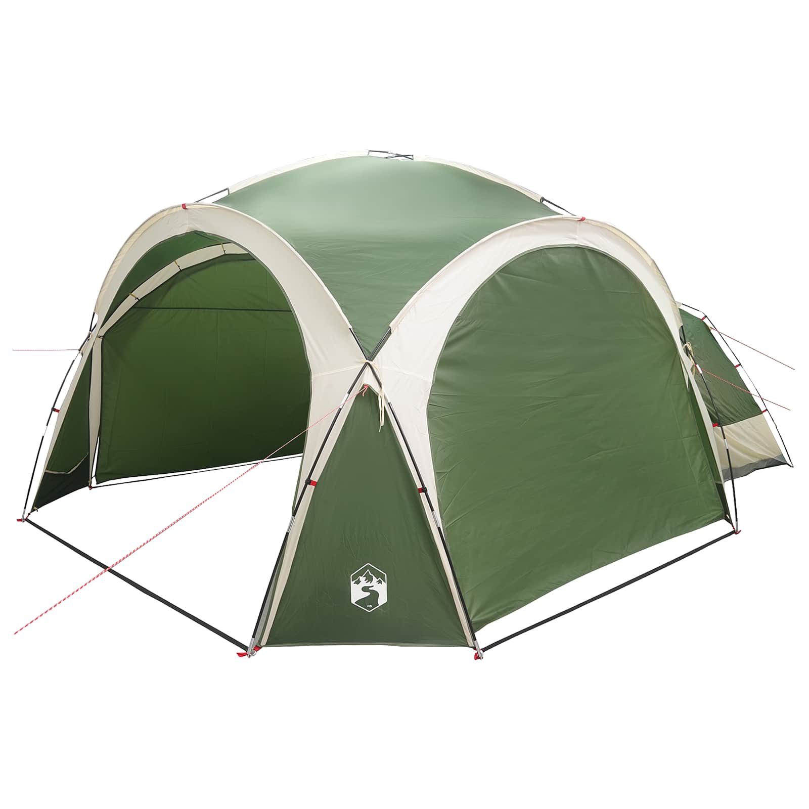 vidaXL Zijtent met dak Groen 410 x 410 x 250 cm Polyester en staal