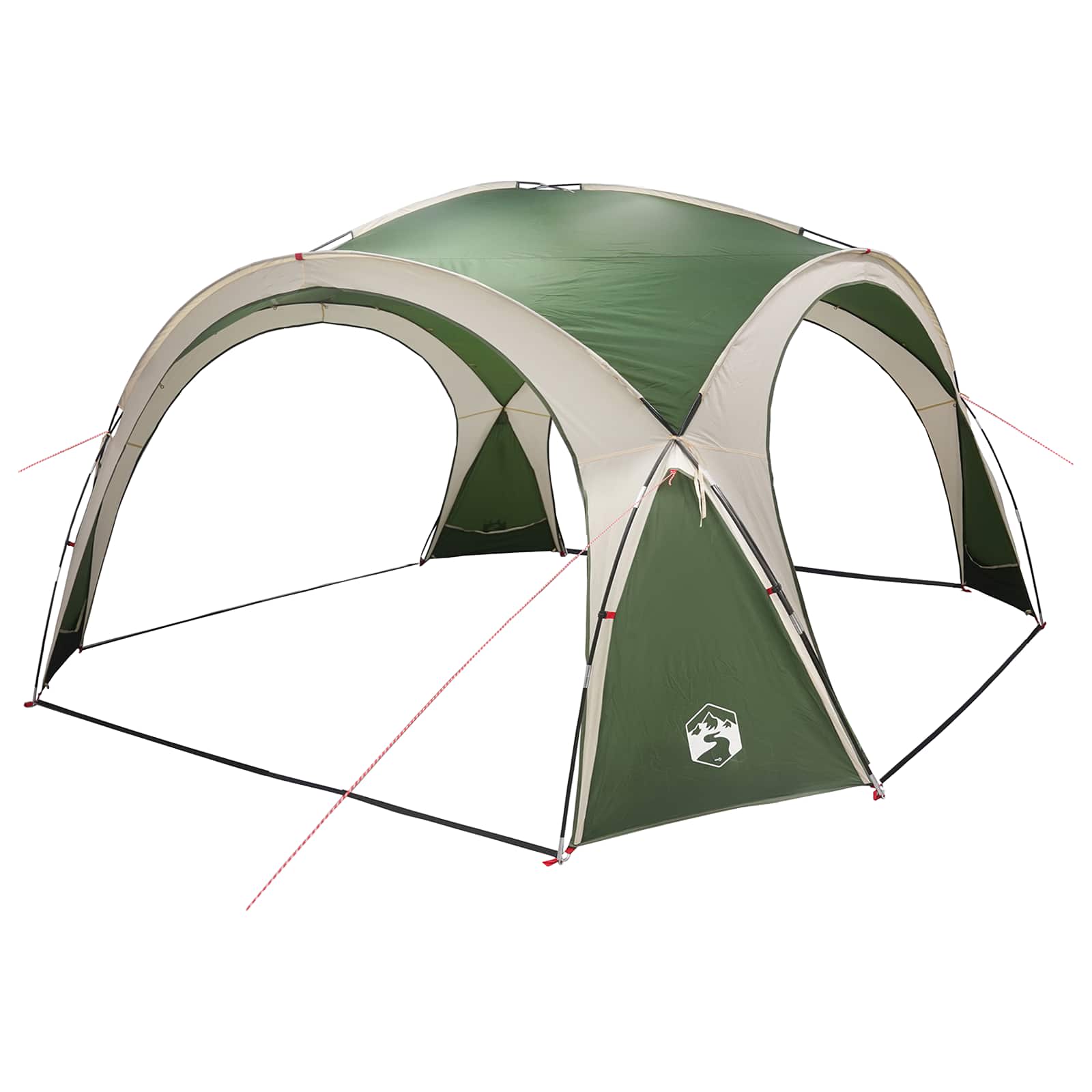 vidaXL Zijtent met dak Groen 410 x 410 x 250 cm Polyester en staal