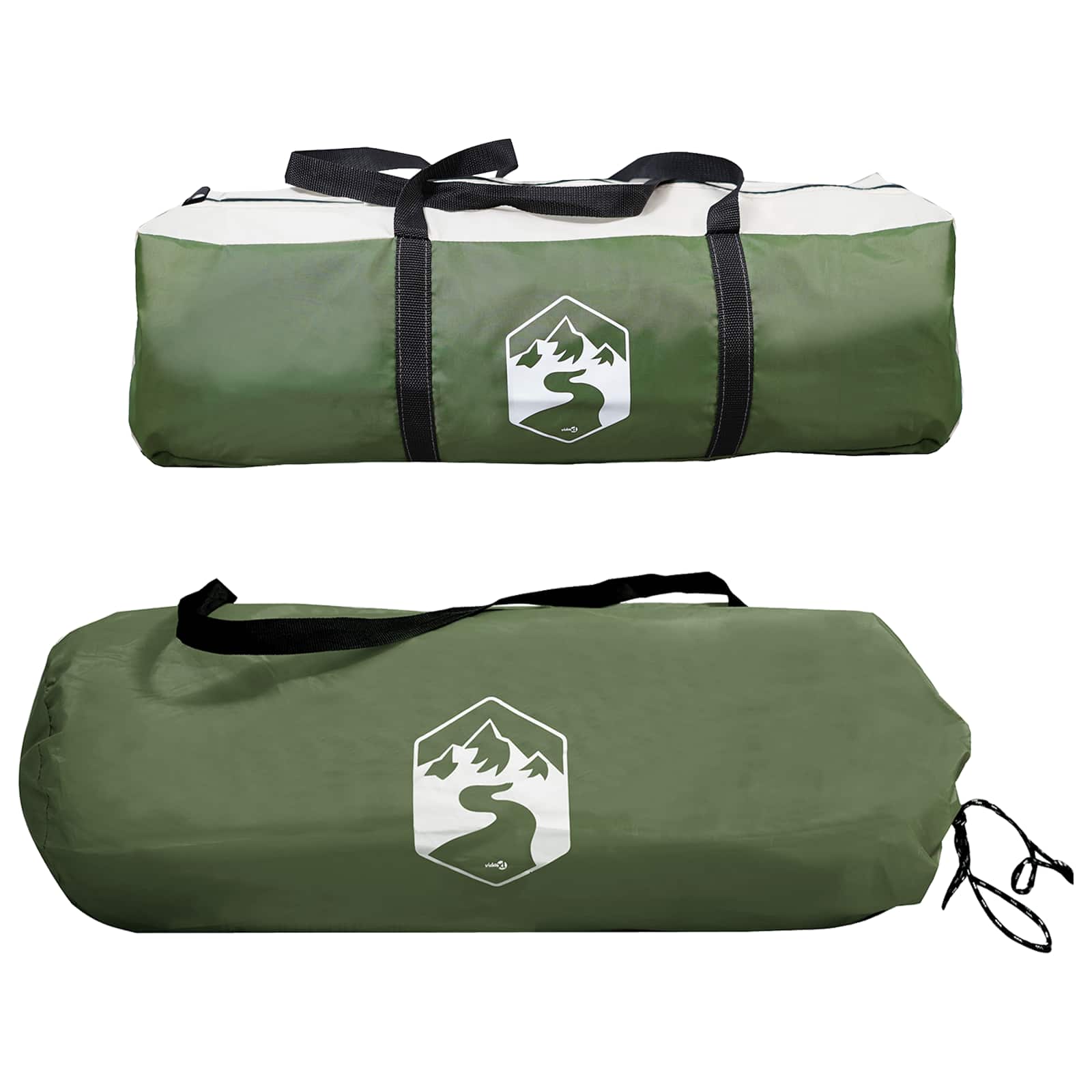 vidaXL Zijtent met dak Groen 410 x 410 x 250 cm Polyester en staal