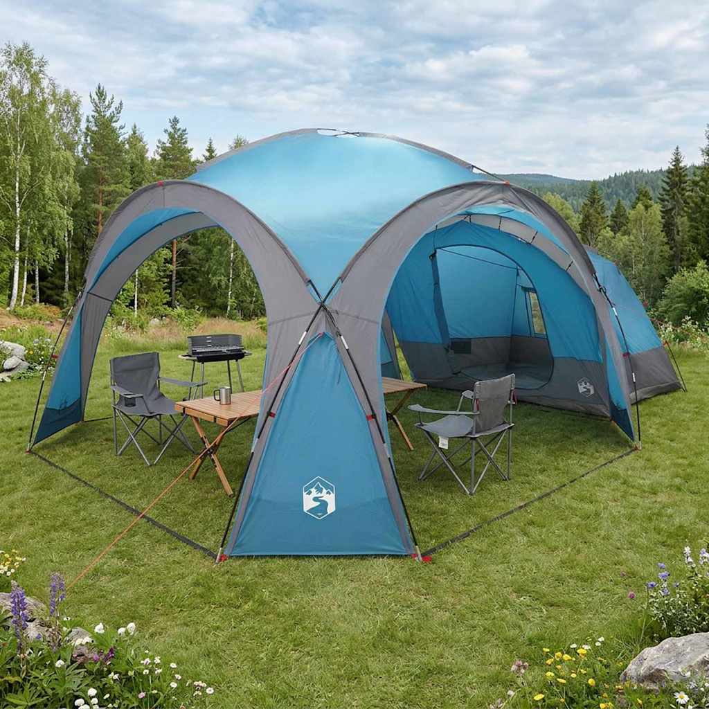 vidaXL Zijtent met dak Groen 410 x 410 x 250 cm Polyester en staal