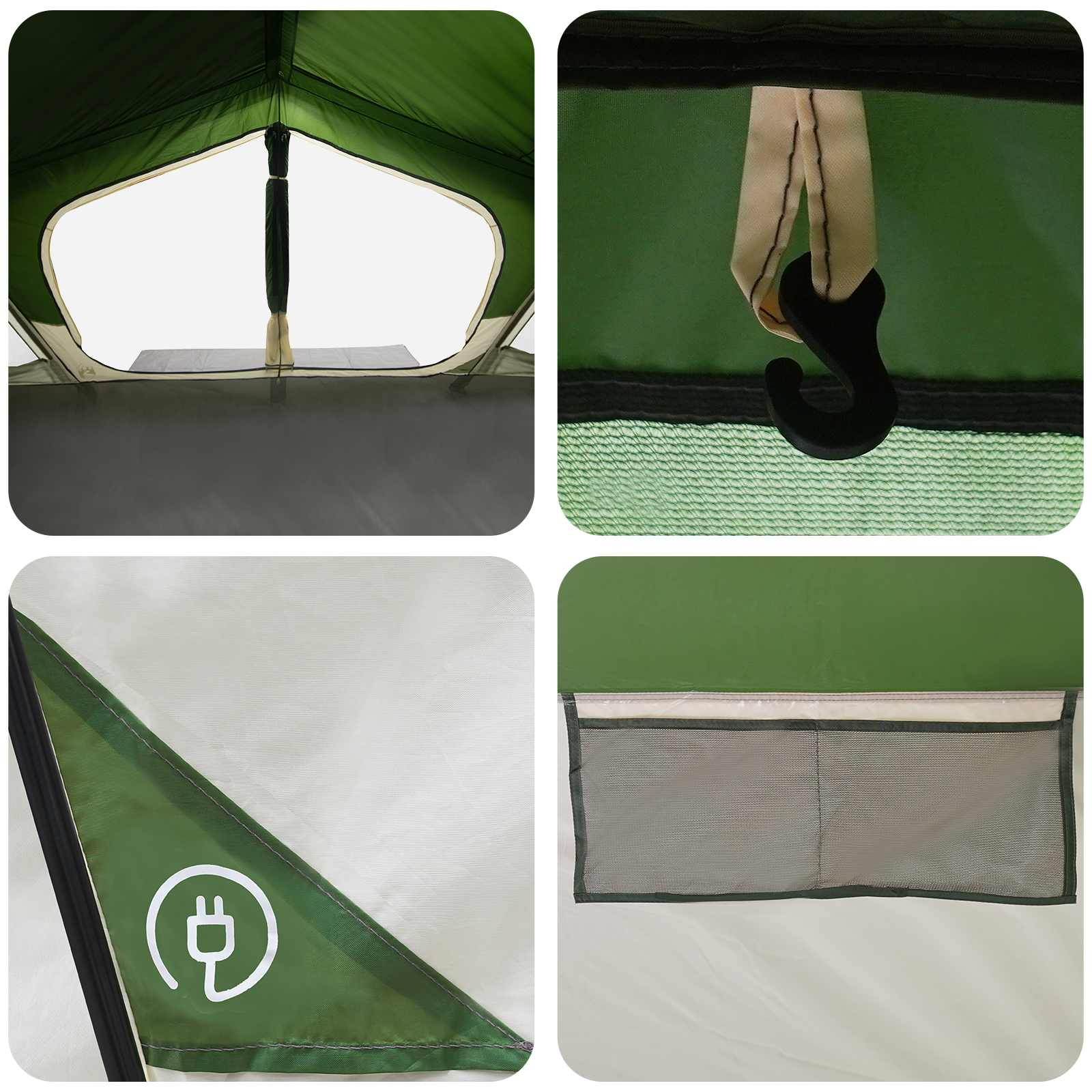 vidaXL Huisje Tent met dak Groen 480 x 273 x 205 cm Polyester en staal