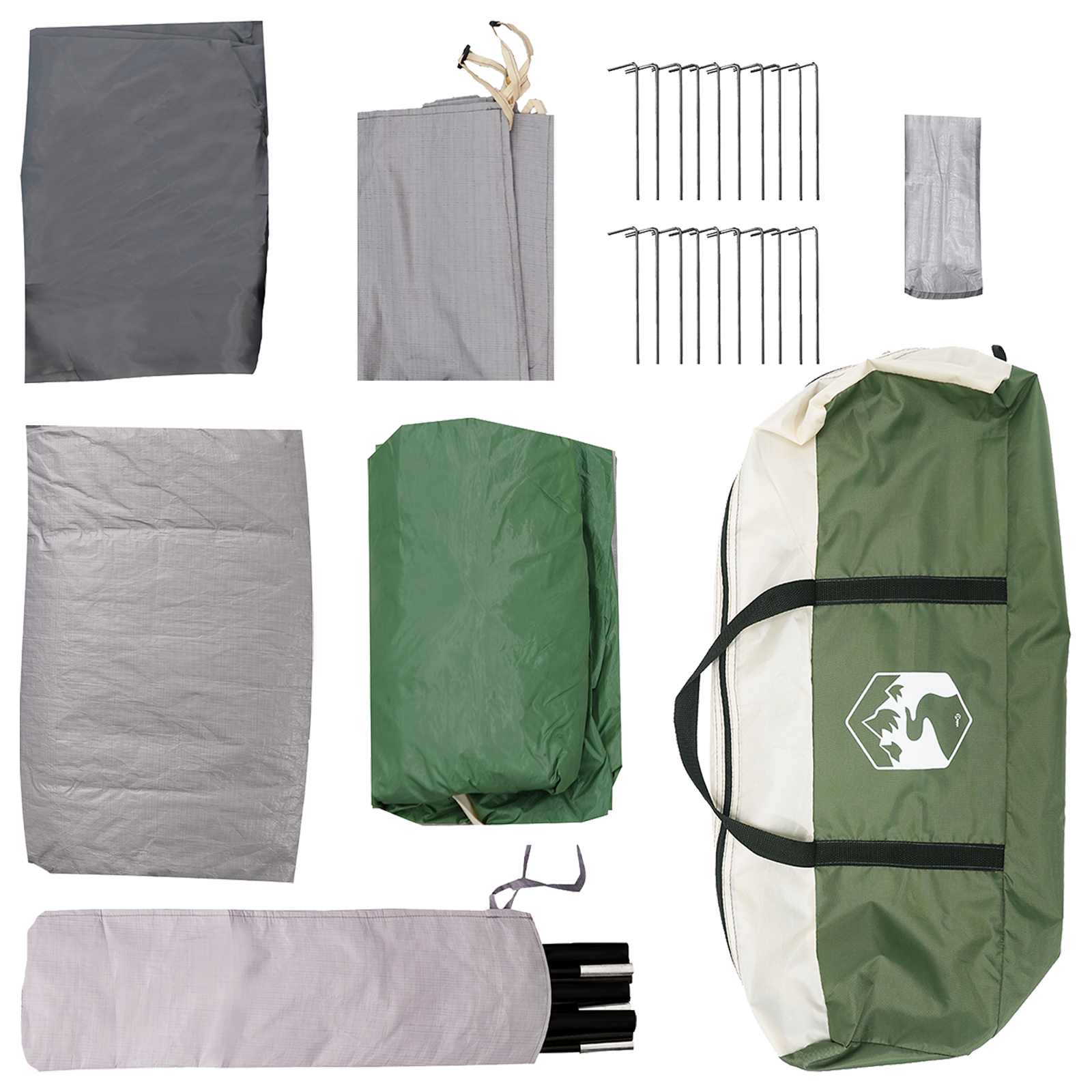 vidaXL Huisje Tent met dak Groen 480 x 273 x 205 cm Polyester en staal