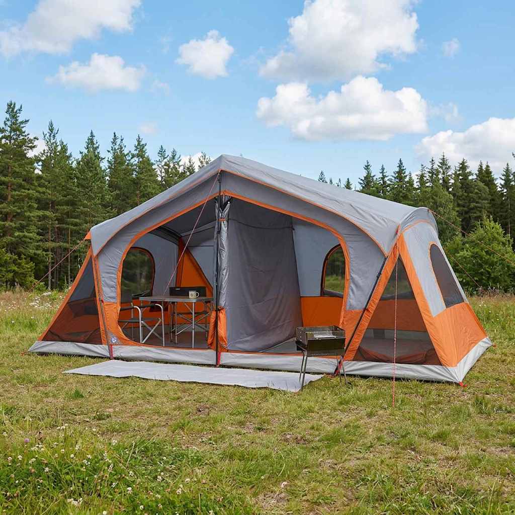 vidaXL Huisje Tent met dak Groen 480 x 273 x 205 cm Polyester en staal