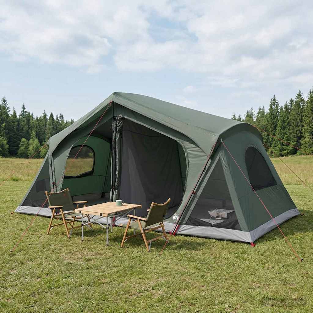 vidaXL Huisje Tent met dak Groen 480 x 273 x 205 cm Polyester en staal