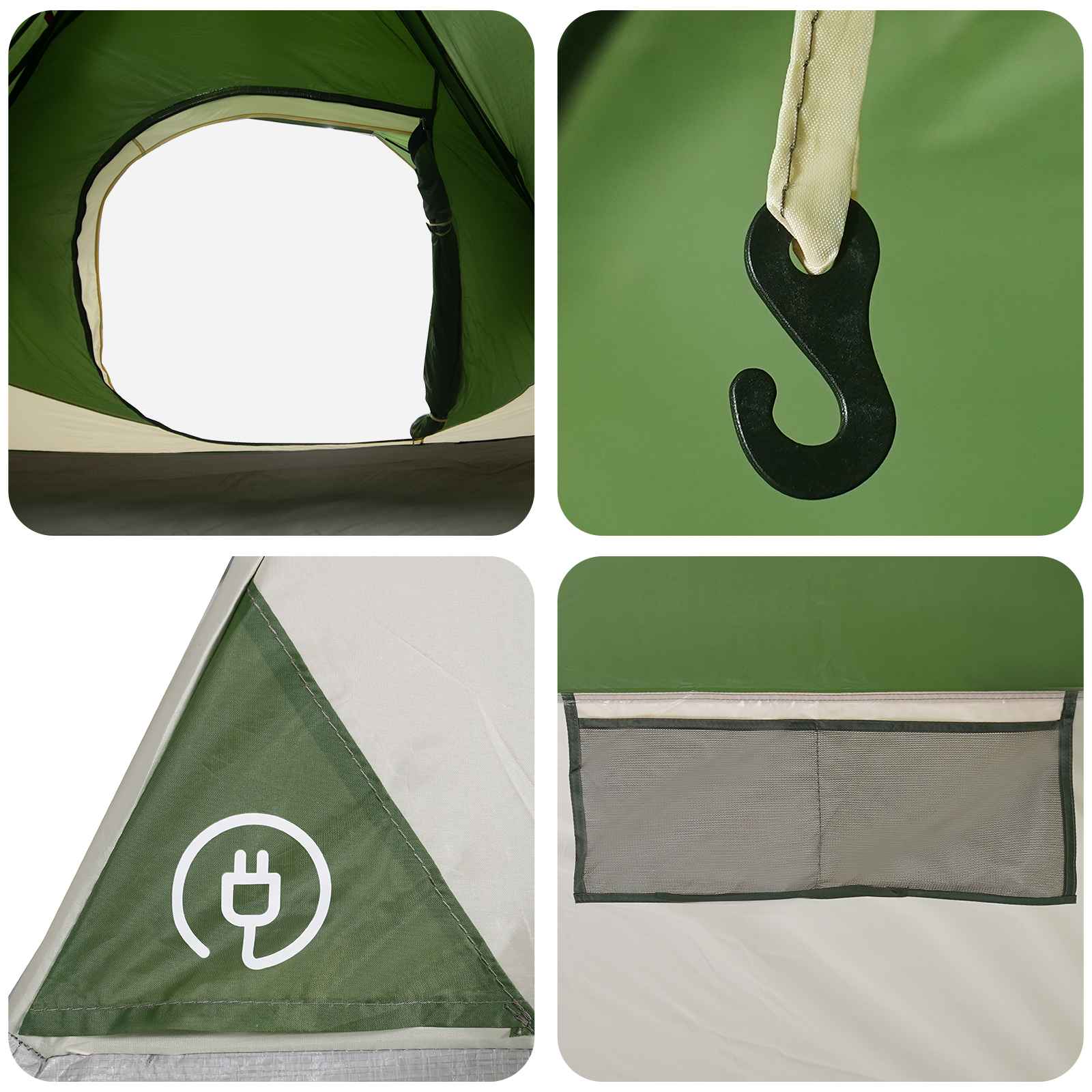 vidaXL Directe Tent Groen 305 x 215 x 140 cm Polyester en staal