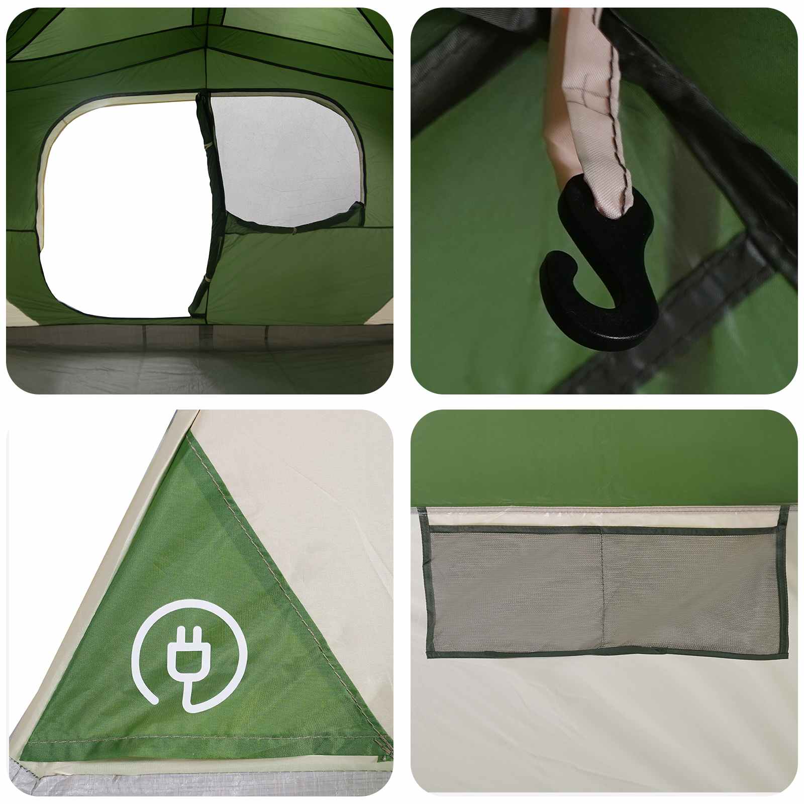 vidaXL Directe Tent Groen 365 x 380 x 200 cm Polyester en staal
