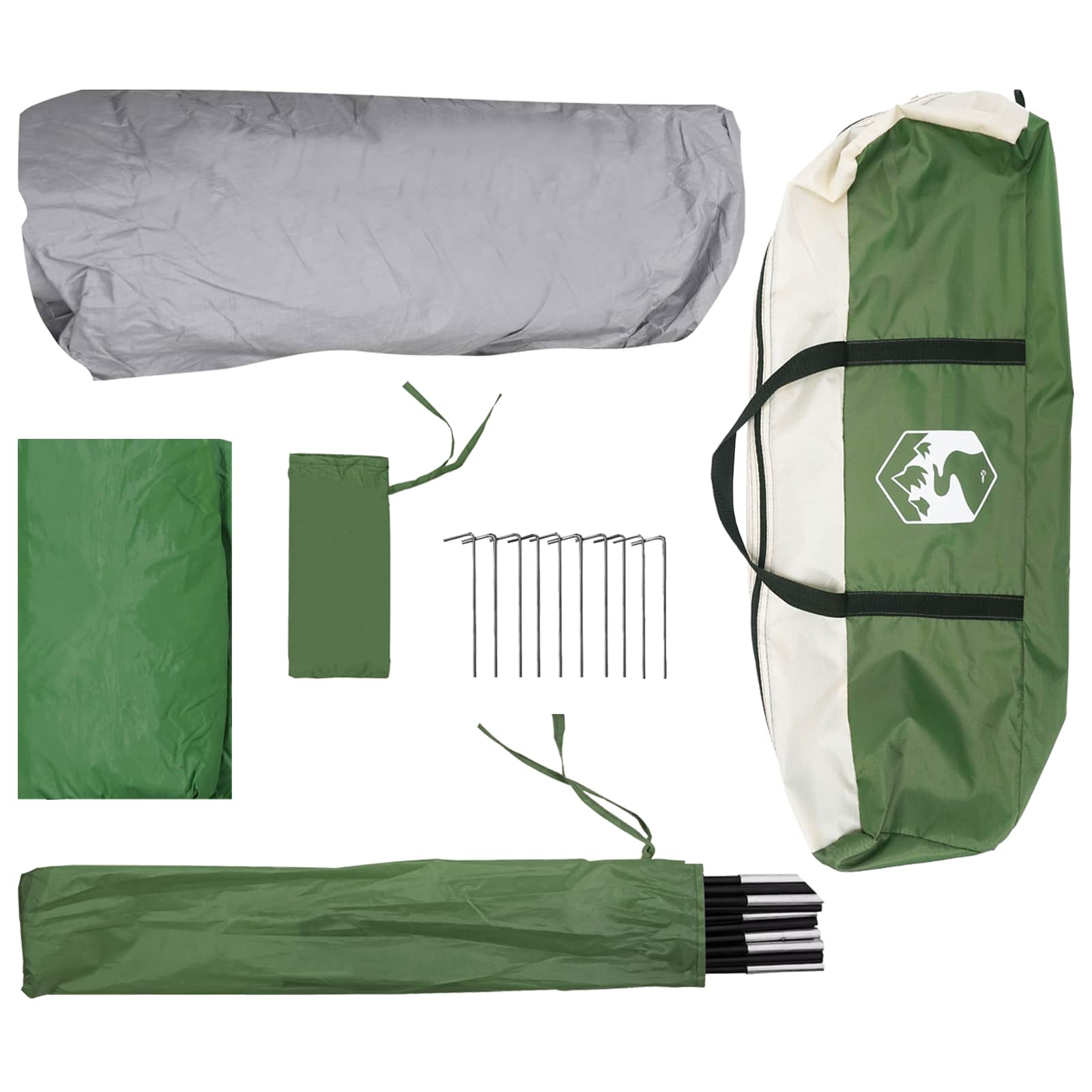 vidaXL Directe Tent Groen 365 x 380 x 200 cm Polyester en staal