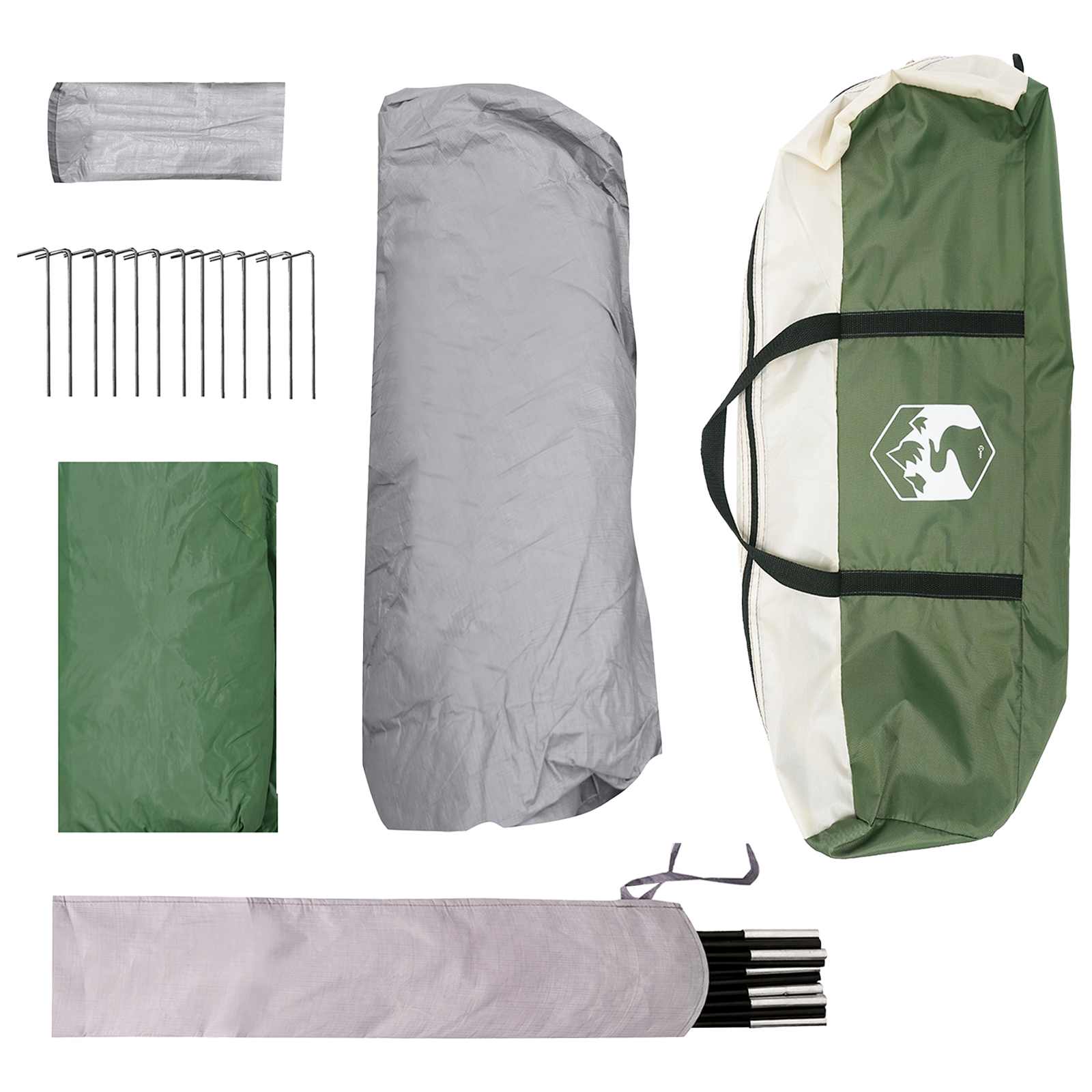 vidaXL Gezinstent met dak Groen 305 x 275 x 190 cm Polyester en staal