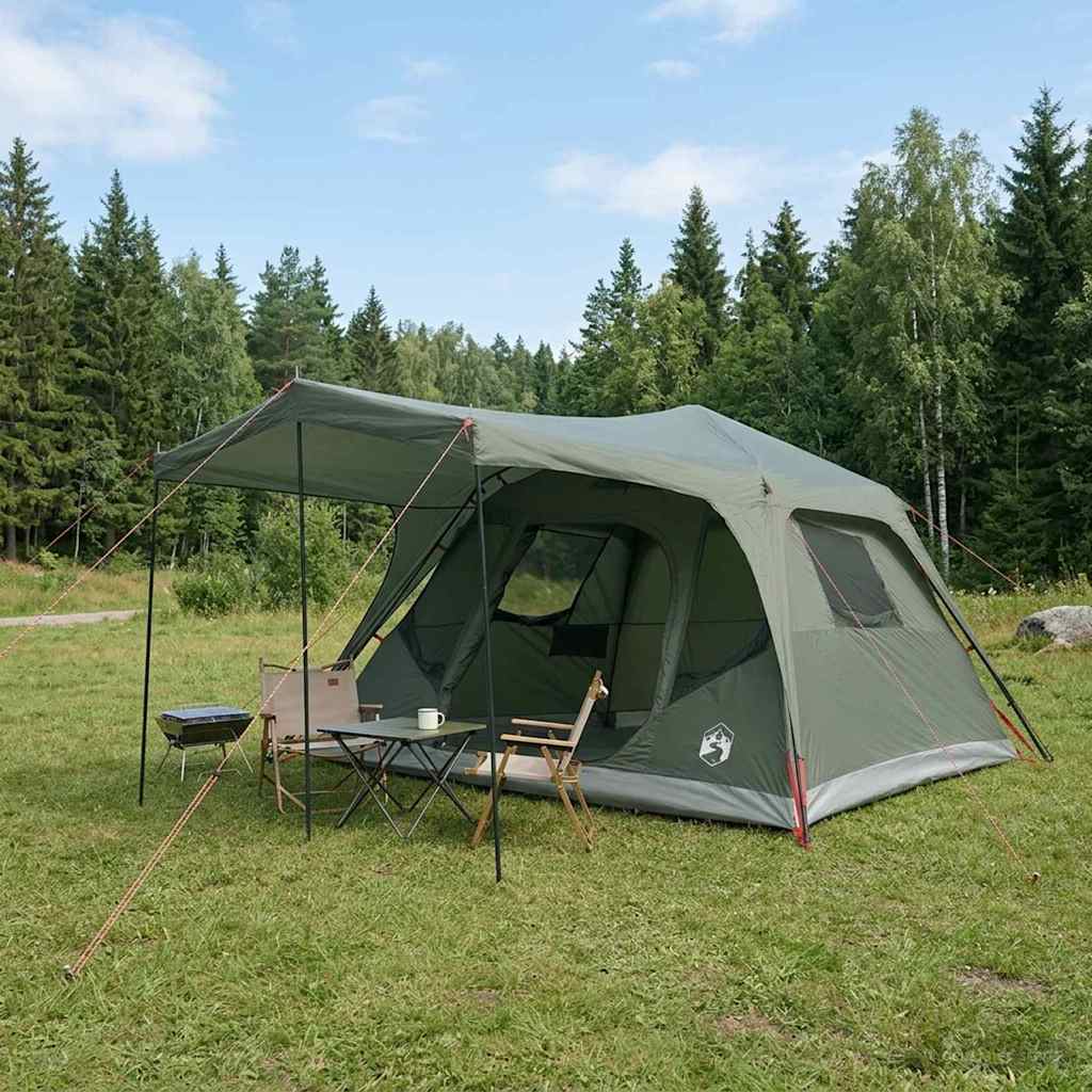vidaXL Gezinstent met dak Groen 305 x 275 x 190 cm Polyester en staal