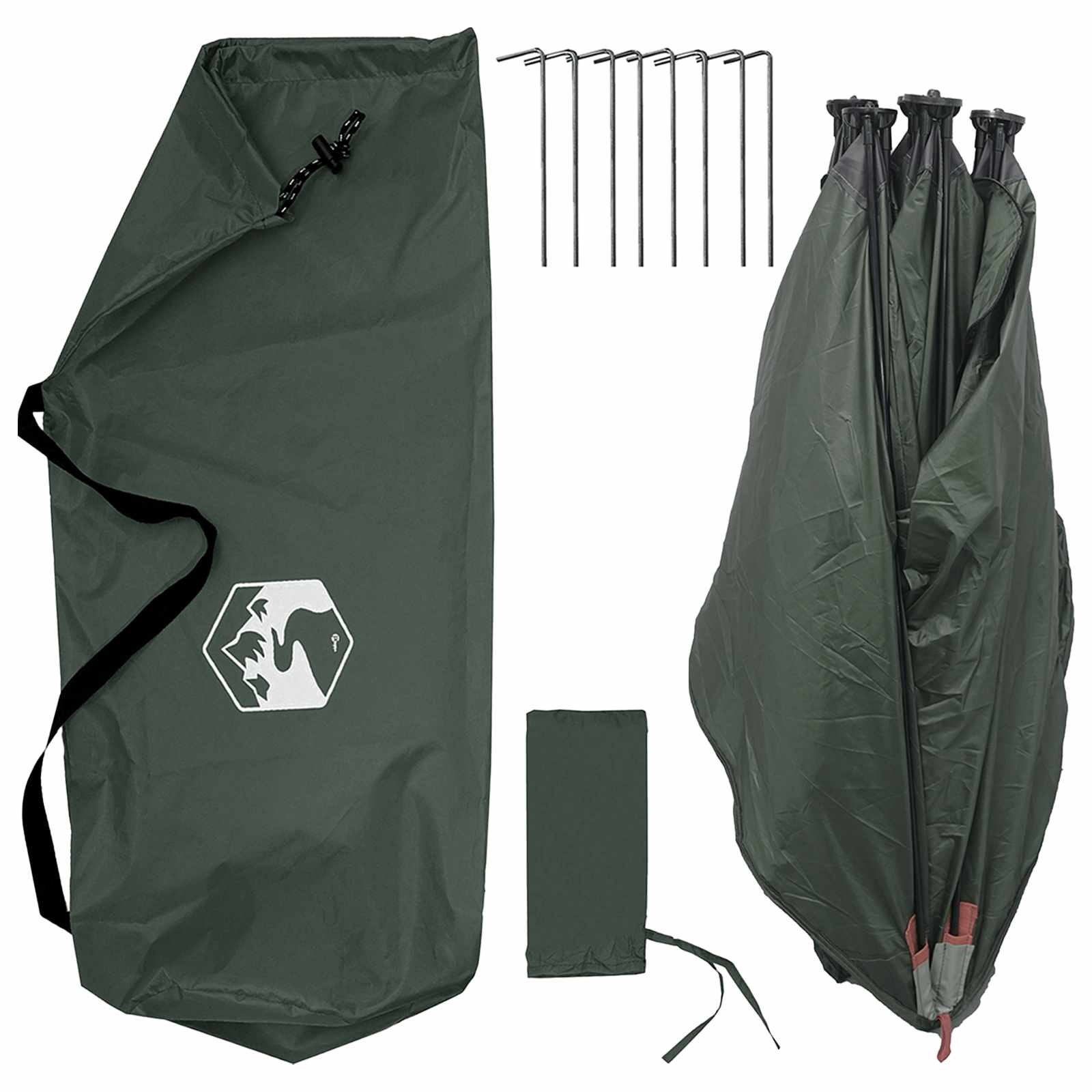 vidaXL Jacht Tent Legergroen 143 x 143 x 165 cm Polyester en staal
