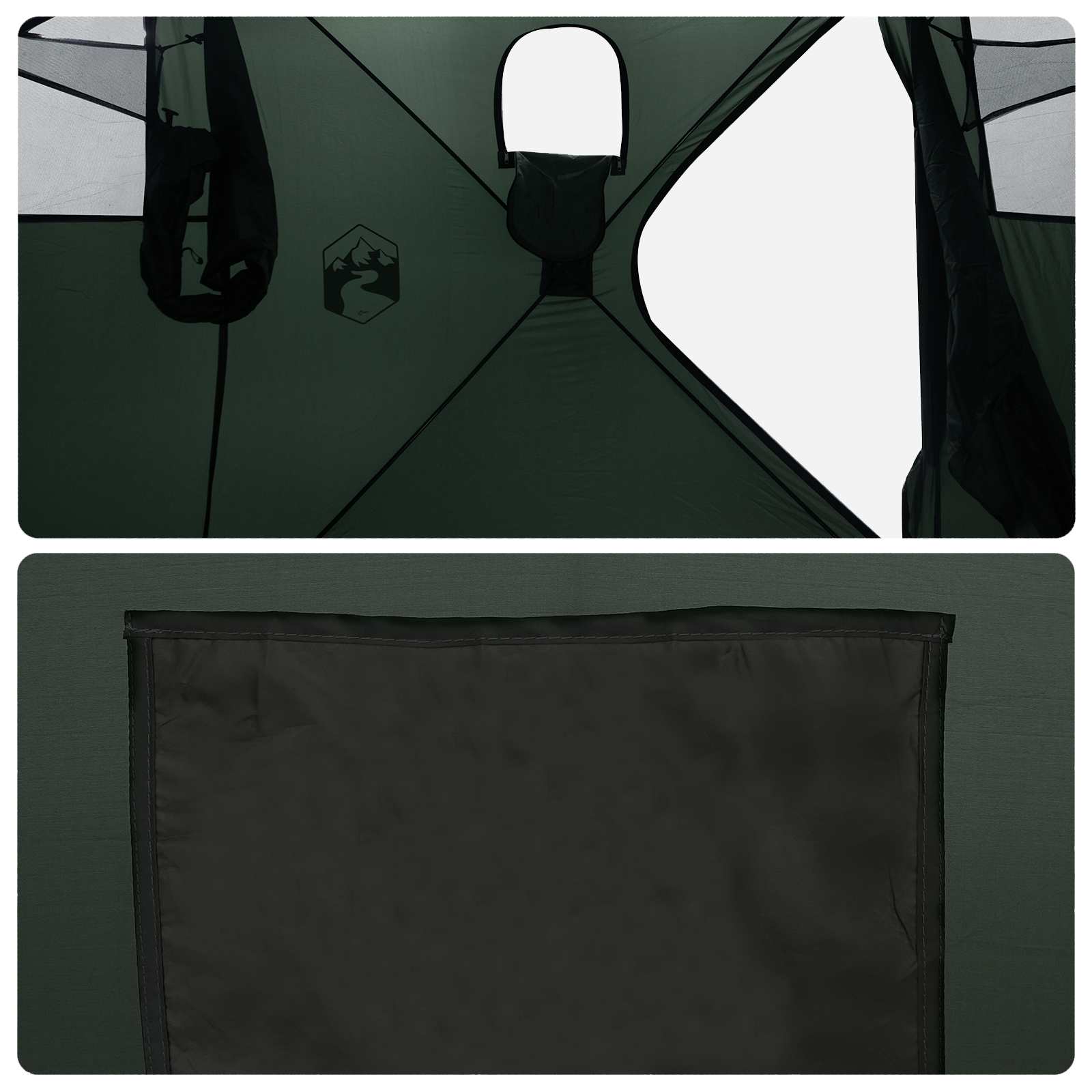 vidaXL Jacht Tent Legergroen 143 x 143 x 165 cm Polyester en staal