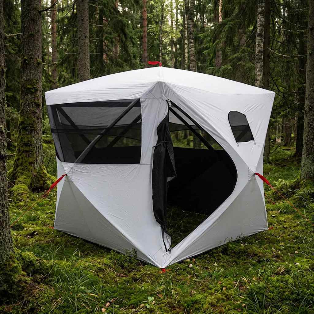 vidaXL Jacht Tent Legergroen 143 x 143 x 165 cm Polyester en staal
