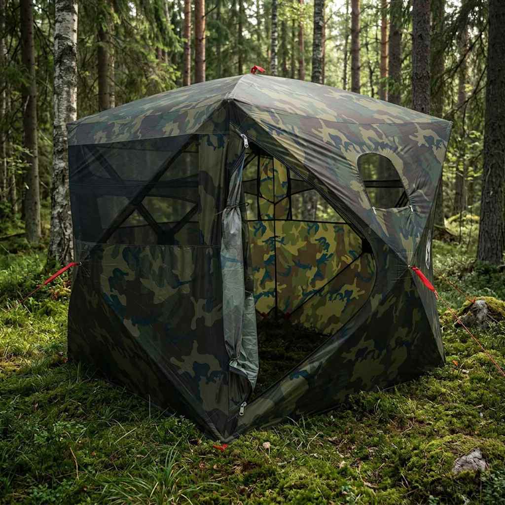 vidaXL Jacht Tent Legergroen 143 x 143 x 165 cm Polyester en staal