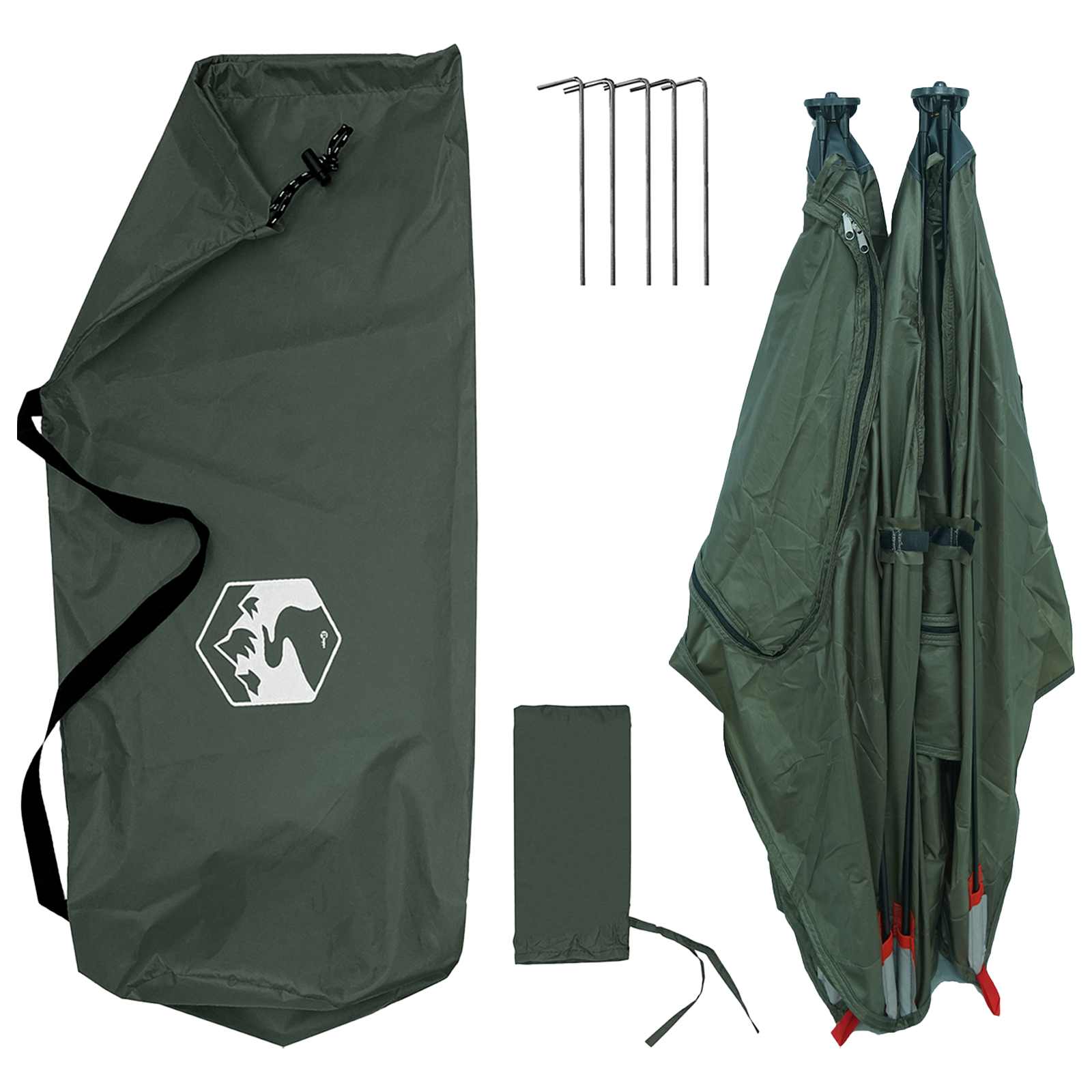 vidaXL Jacht Tent Legergroen 145 x 145 x 150 cm Polyester en staal
