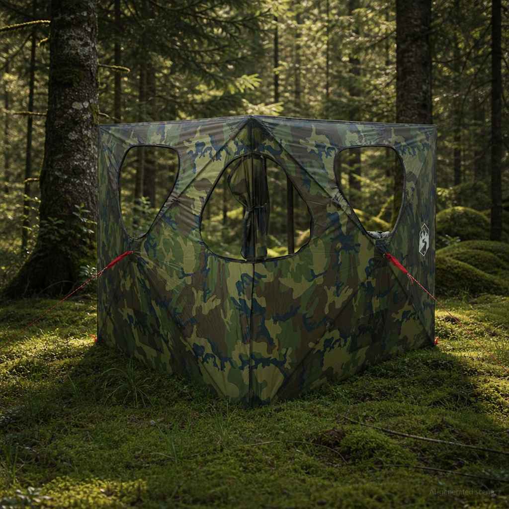 vidaXL Jacht Tent Legergroen 145 x 145 x 150 cm Polyester en staal