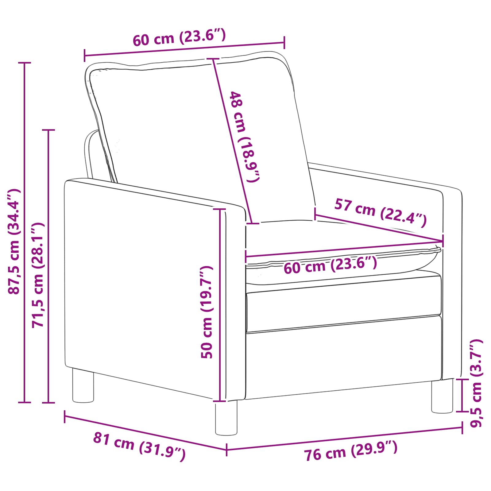 vidaXL Bank Lichtgrijs 76 x 81 x 87,5 cm Fluweel