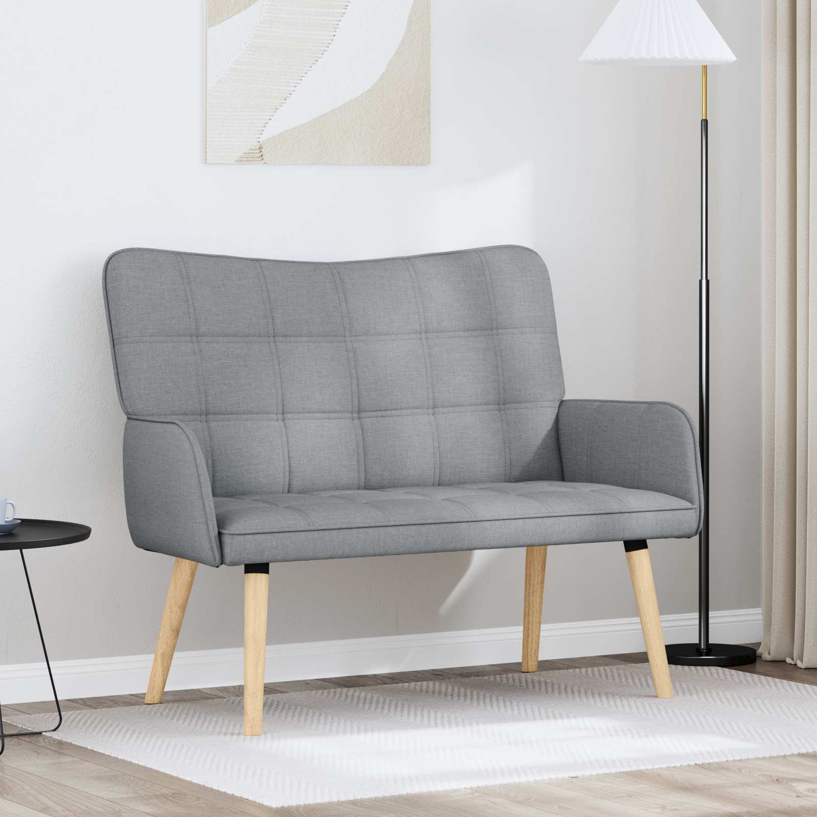 vidaXL Twee Persoons Sofa Lichtgrijs 115 x 61 x 87 cm Stof