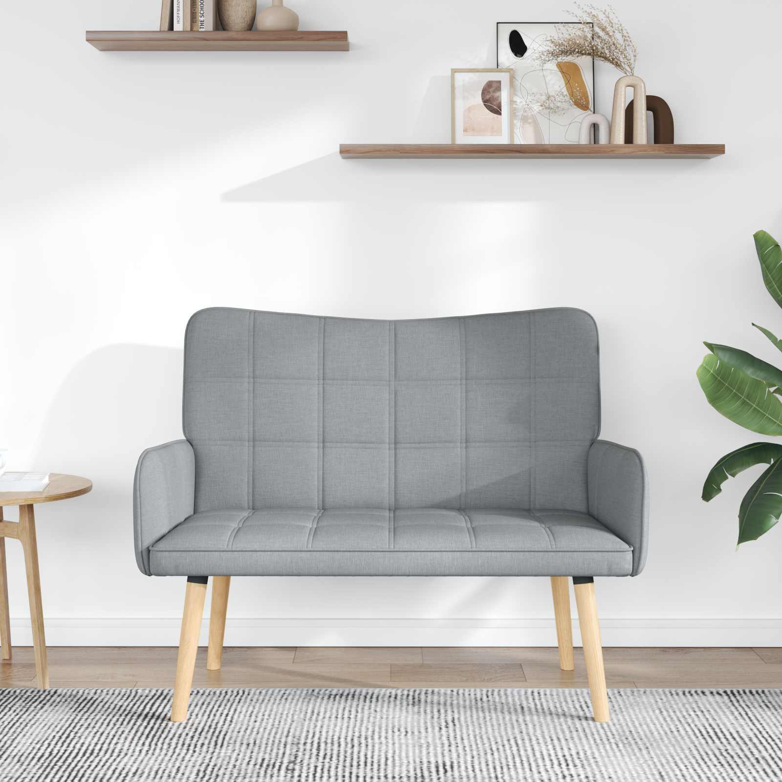 vidaXL Twee Persoons Sofa Lichtgrijs 115 x 61 x 87 cm Stof