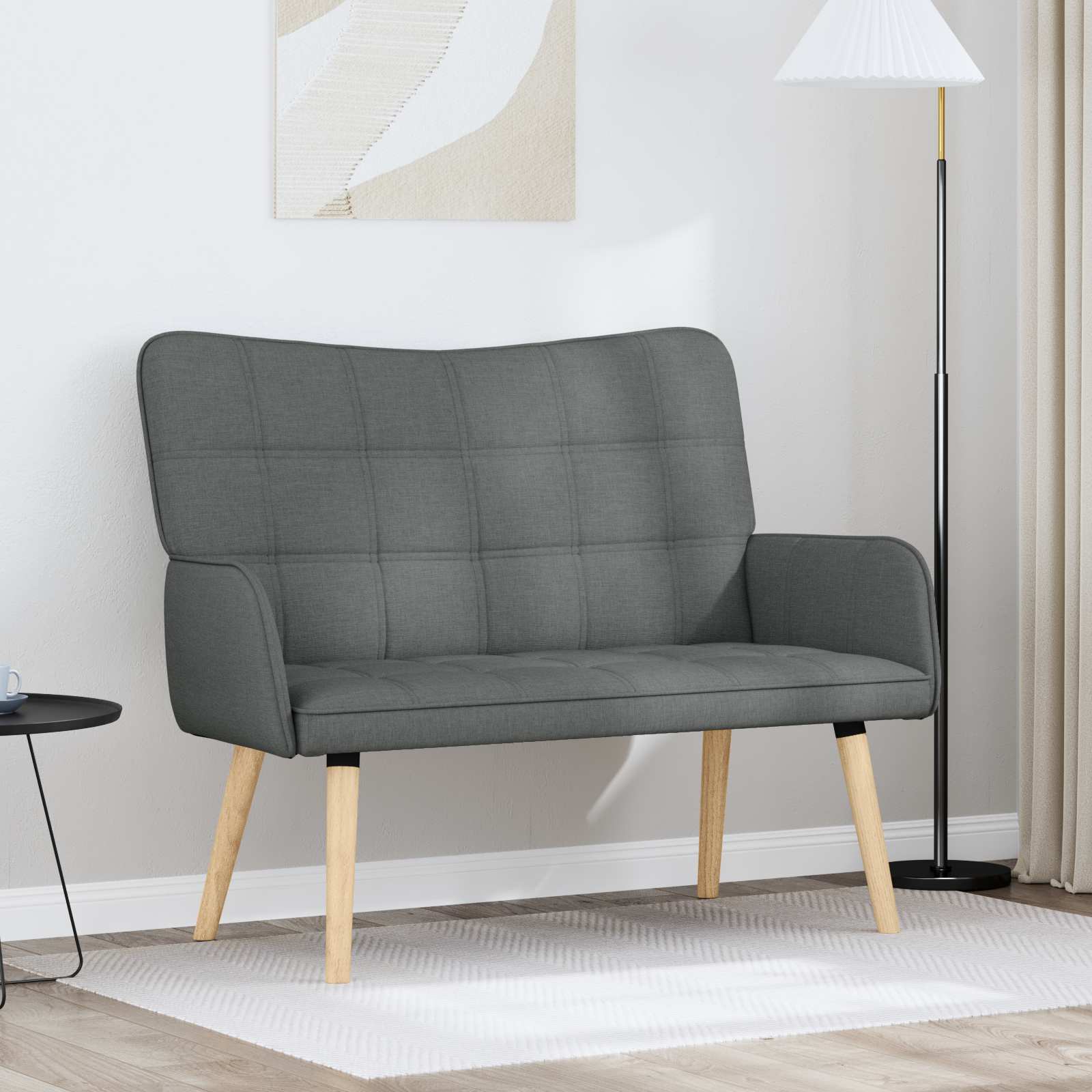vidaXL Twee Persoons Sofa Lichtgrijs 115 x 61 x 87 cm Stof