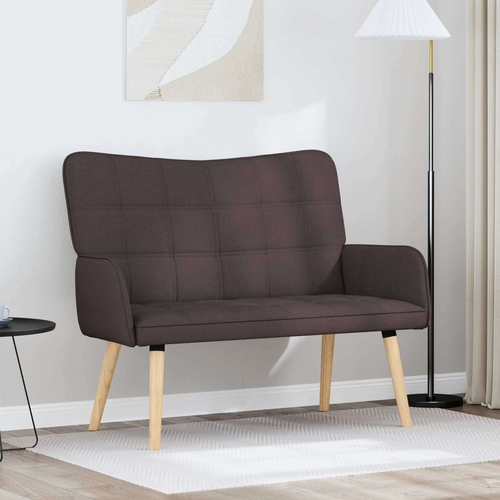vidaXL Twee Persoons Sofa Lichtgrijs 115 x 61 x 87 cm Stof