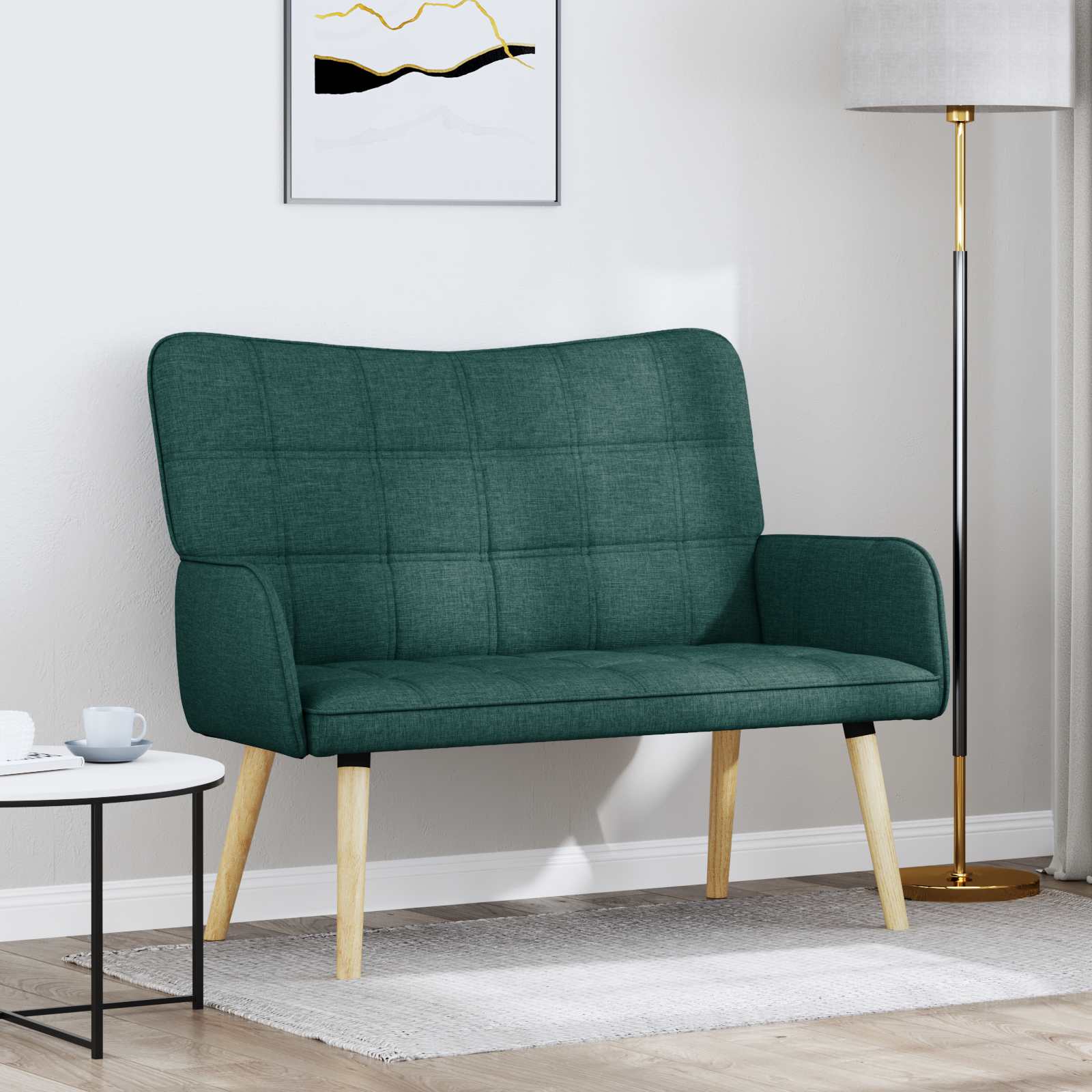 vidaXL Twee Persoons Sofa Lichtgrijs 115 x 61 x 87 cm Stof