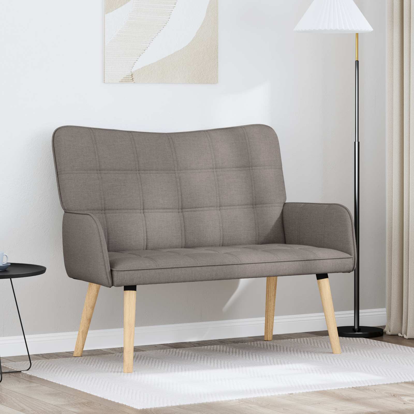 vidaXL Twee Persoons Sofa Lichtgrijs 115 x 61 x 87 cm Stof