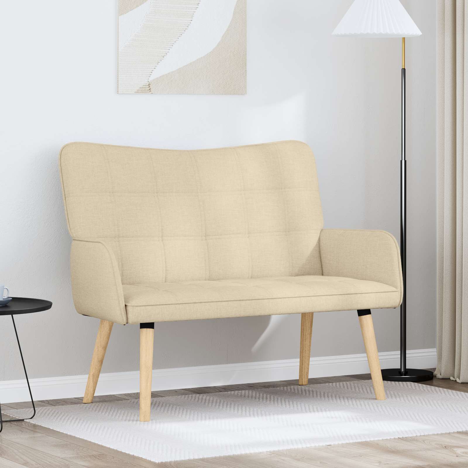 vidaXL Twee Persoons Sofa Lichtgrijs 115 x 61 x 87 cm Stof