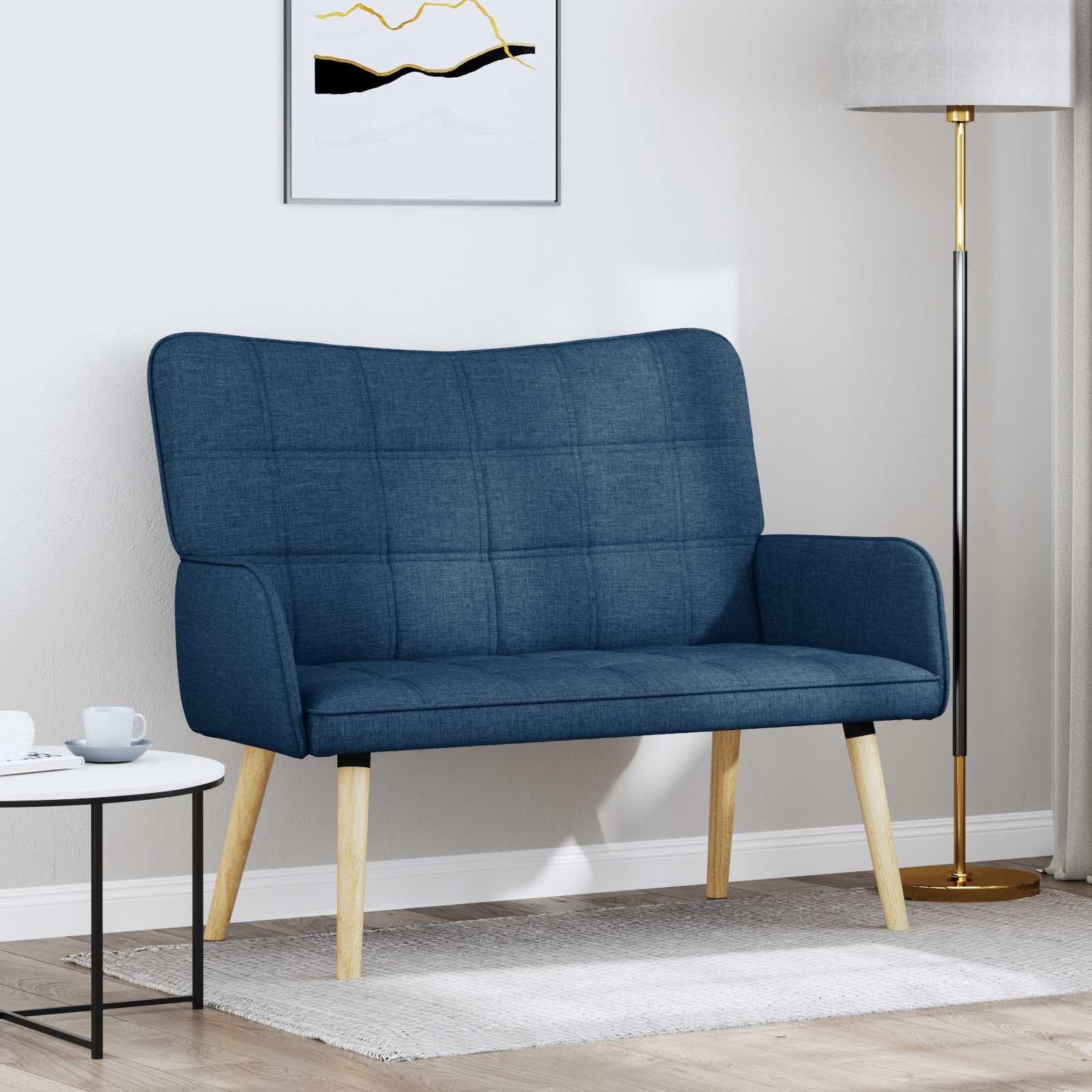 vidaXL Twee Persoons Sofa Lichtgrijs 115 x 61 x 87 cm Stof