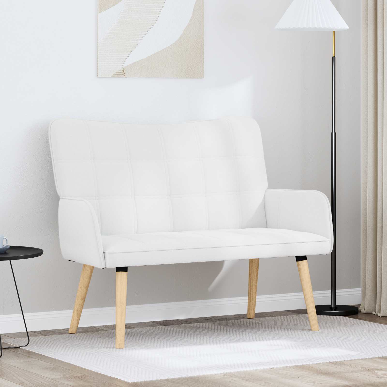 vidaXL Twee Persoons Sofa Lichtgrijs 115 x 61 x 87 cm Stof