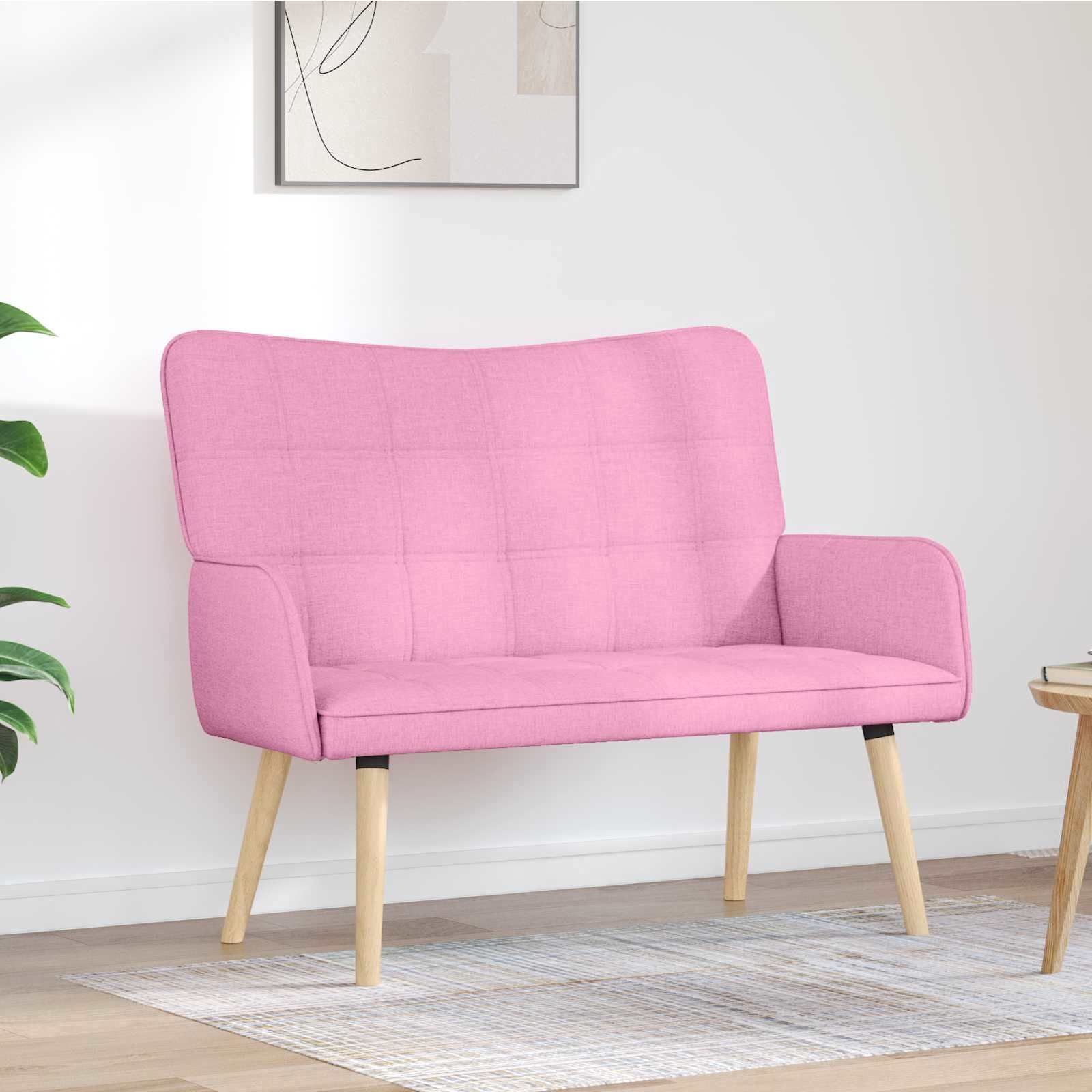 vidaXL Twee Persoons Sofa Lichtgrijs 115 x 61 x 87 cm Stof