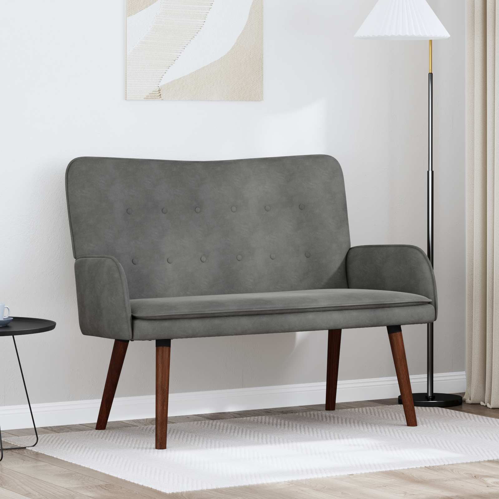 vidaXL Twee Persoons Sofa Lichtgrijs 115 x 61 x 87 cm Fluweel
