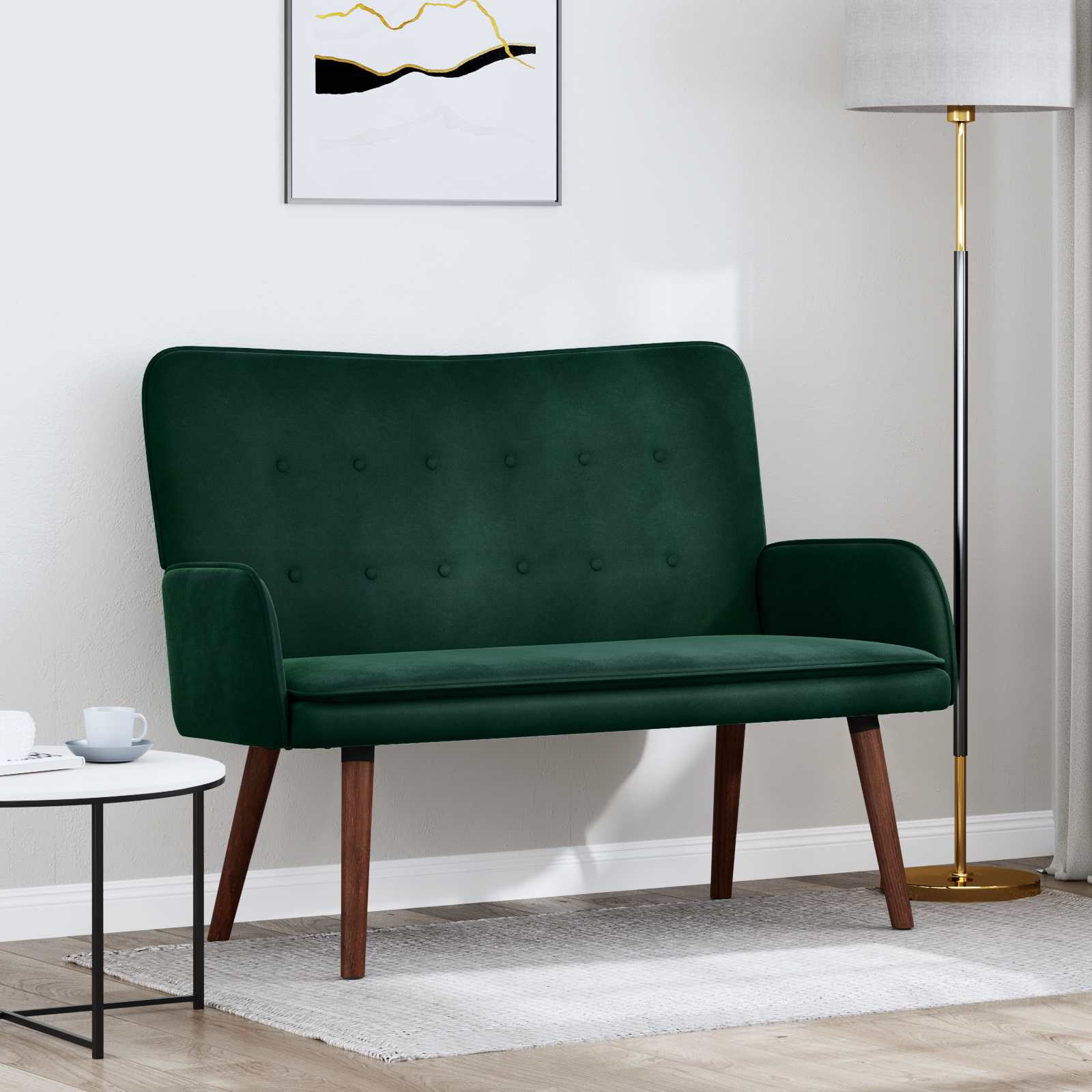vidaXL Twee Persoons Sofa Lichtgrijs 115 x 61 x 87 cm Fluweel