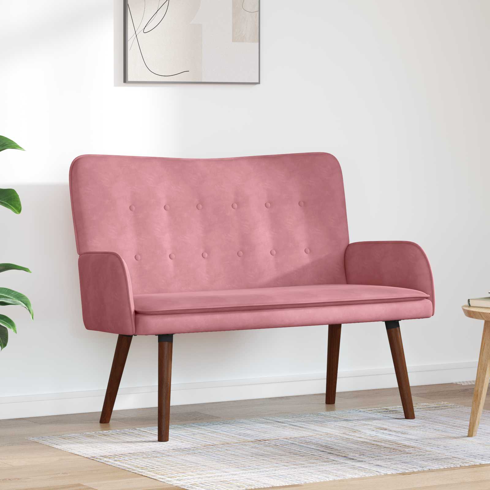 vidaXL Twee Persoons Sofa Lichtgrijs 115 x 61 x 87 cm Fluweel