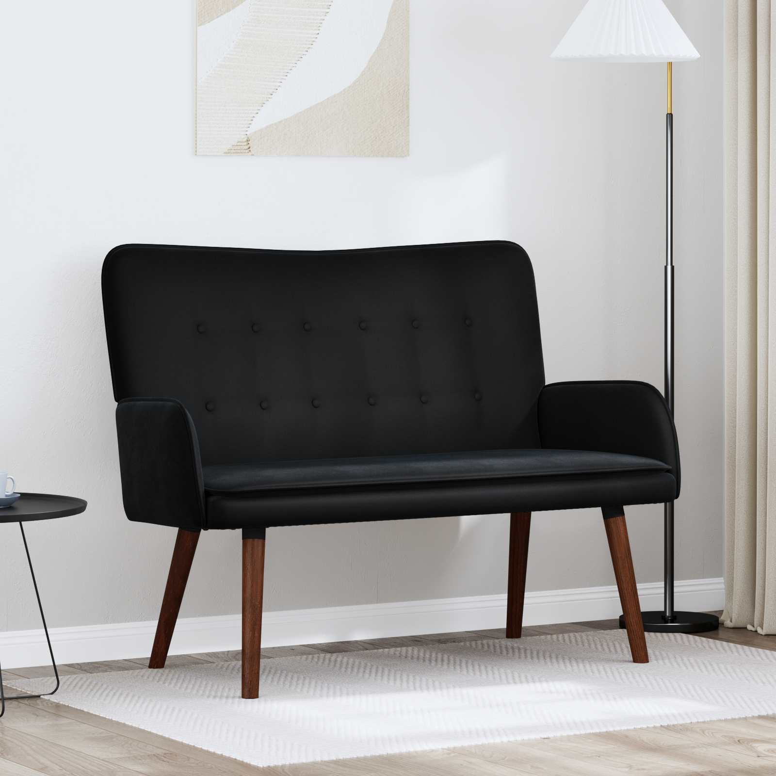 vidaXL Twee Persoons Sofa Lichtgrijs 115 x 61 x 87 cm Fluweel