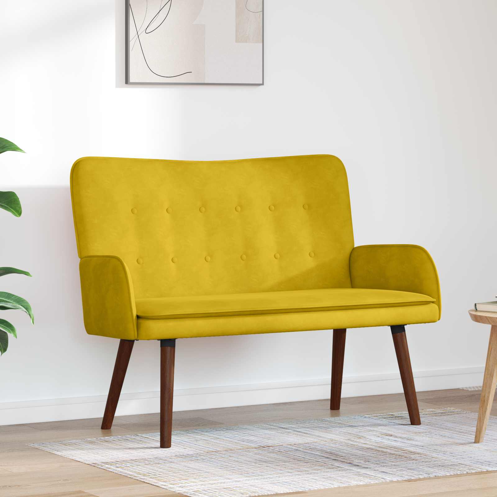 vidaXL Twee Persoons Sofa Lichtgrijs 115 x 61 x 87 cm Fluweel