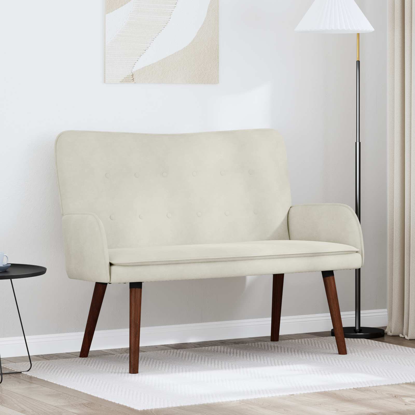 vidaXL Twee Persoons Sofa Lichtgrijs 115 x 61 x 87 cm Fluweel