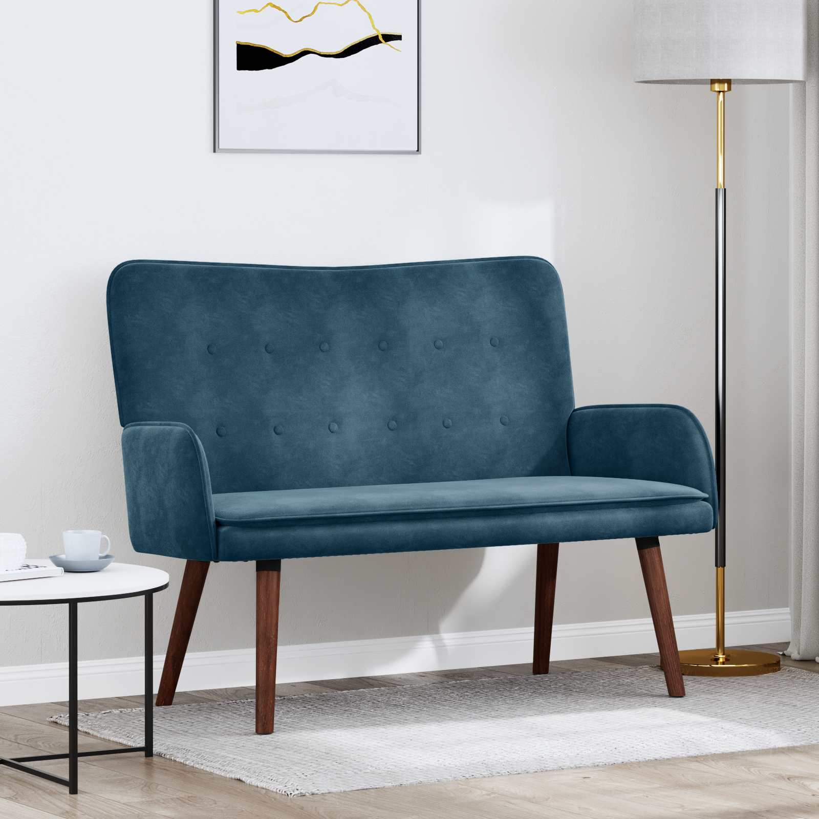 vidaXL Twee Persoons Sofa Lichtgrijs 115 x 61 x 87 cm Fluweel