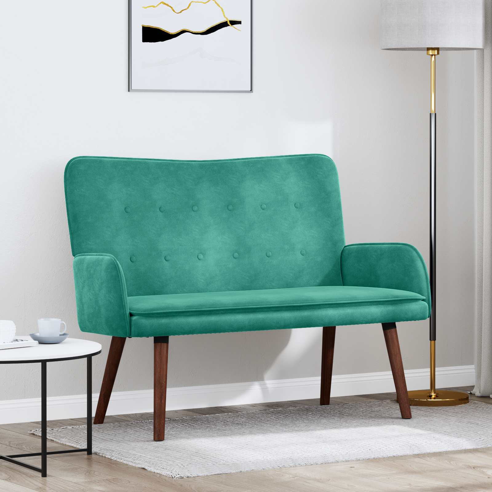 vidaXL Twee Persoons Sofa Lichtgrijs 115 x 61 x 87 cm Fluweel