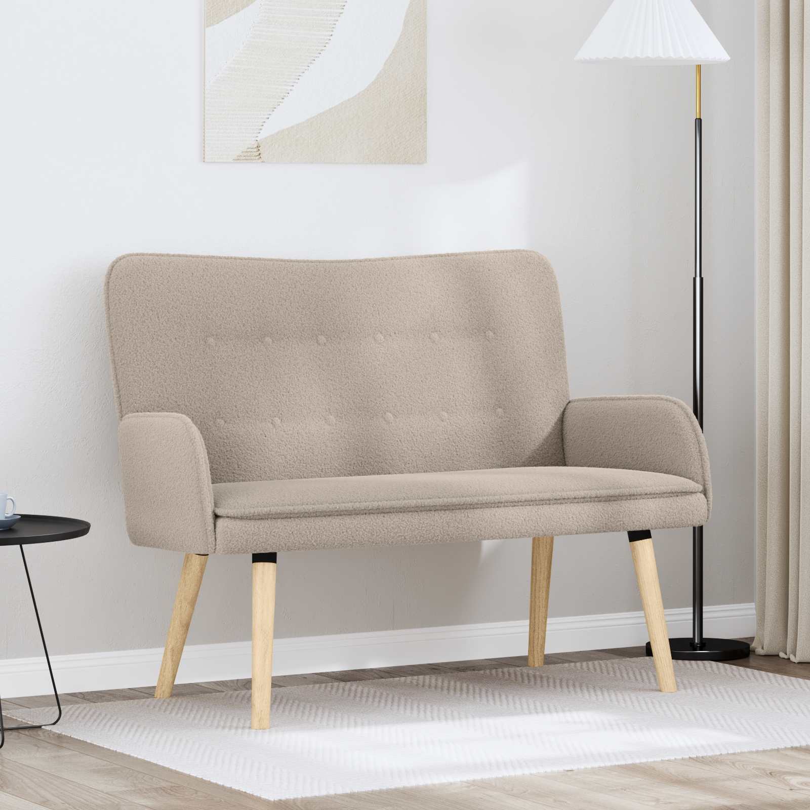vidaXL 2-Zits Sofa Lichtgrijs 115 x 61 x 87 cm Bouclé