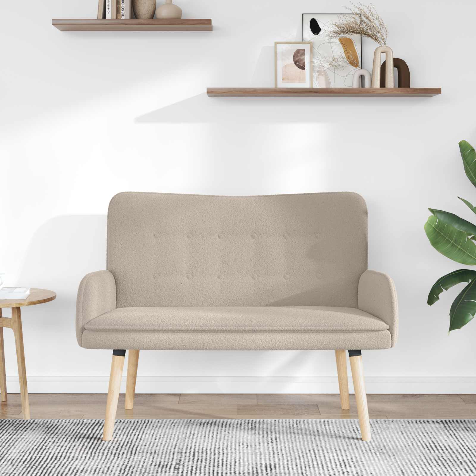 vidaXL 2-Zits Sofa Lichtgrijs 115 x 61 x 87 cm Bouclé