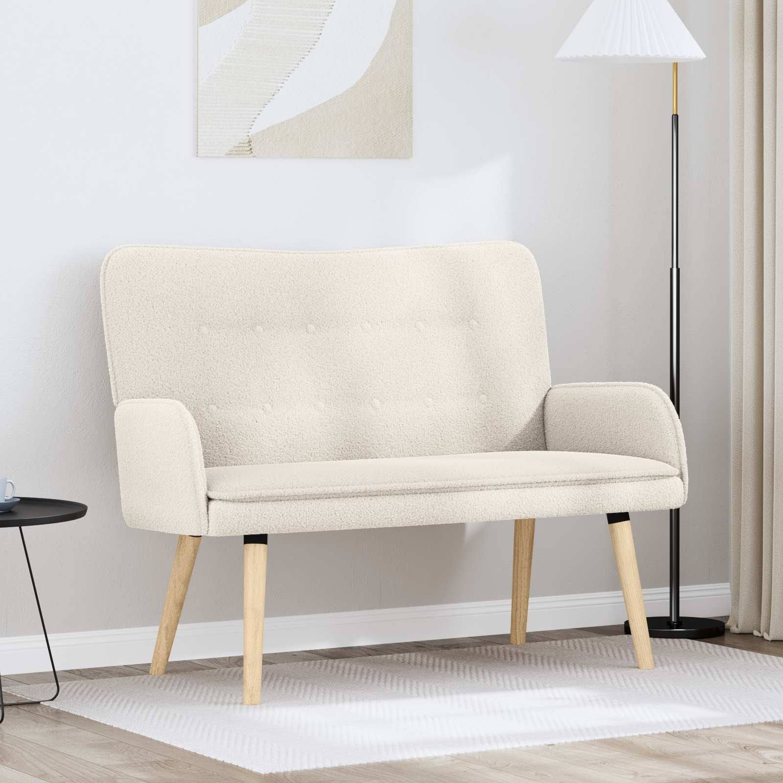 vidaXL 2-Zits Sofa Lichtgrijs 115 x 61 x 87 cm Bouclé