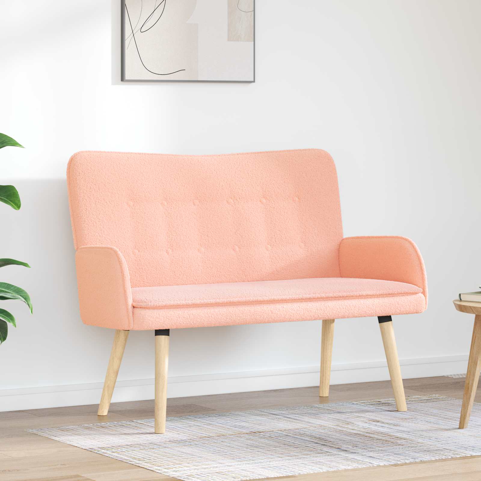 vidaXL 2-Zits Sofa Lichtgrijs 115 x 61 x 87 cm Bouclé