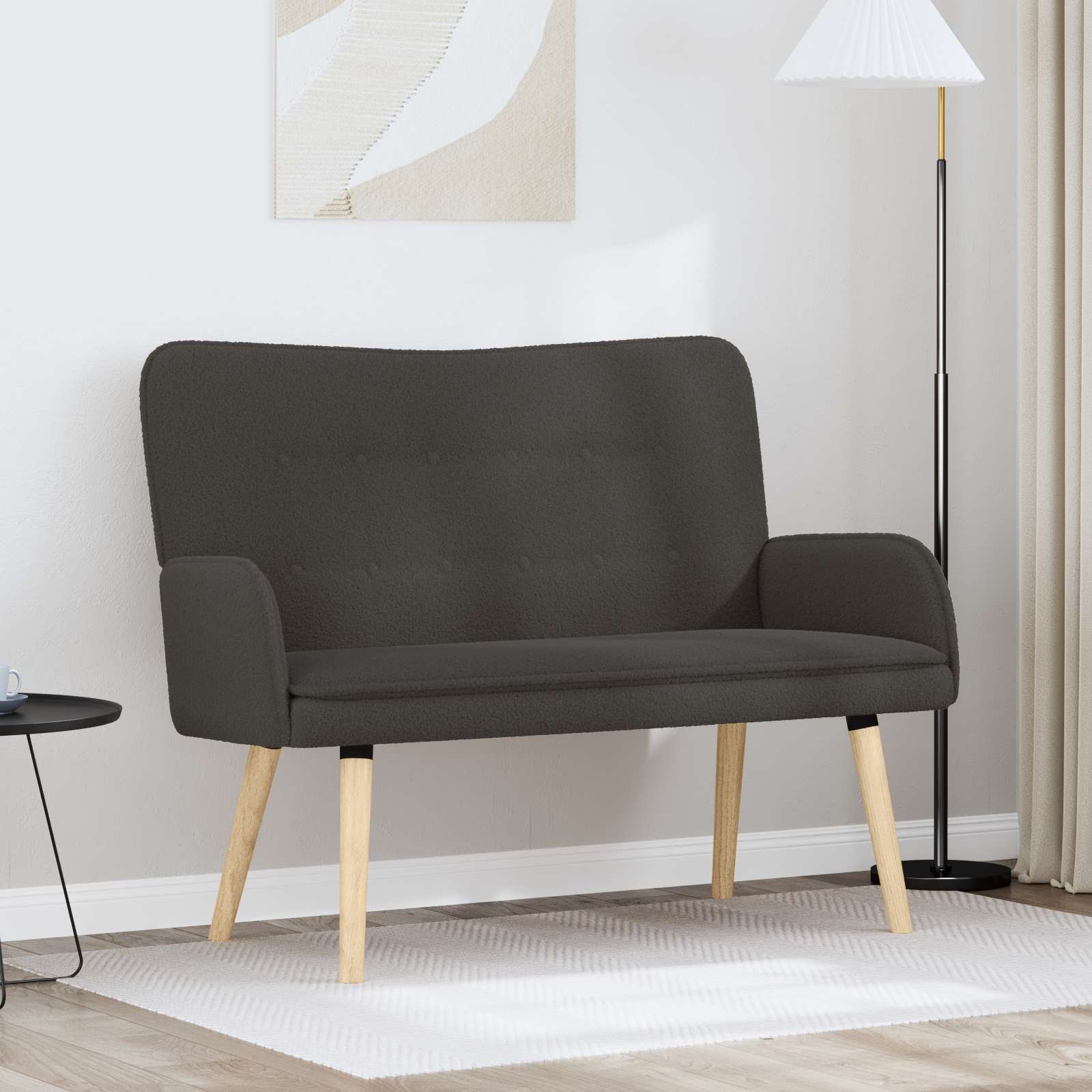 vidaXL 2-Zits Sofa Lichtgrijs 115 x 61 x 87 cm Bouclé
