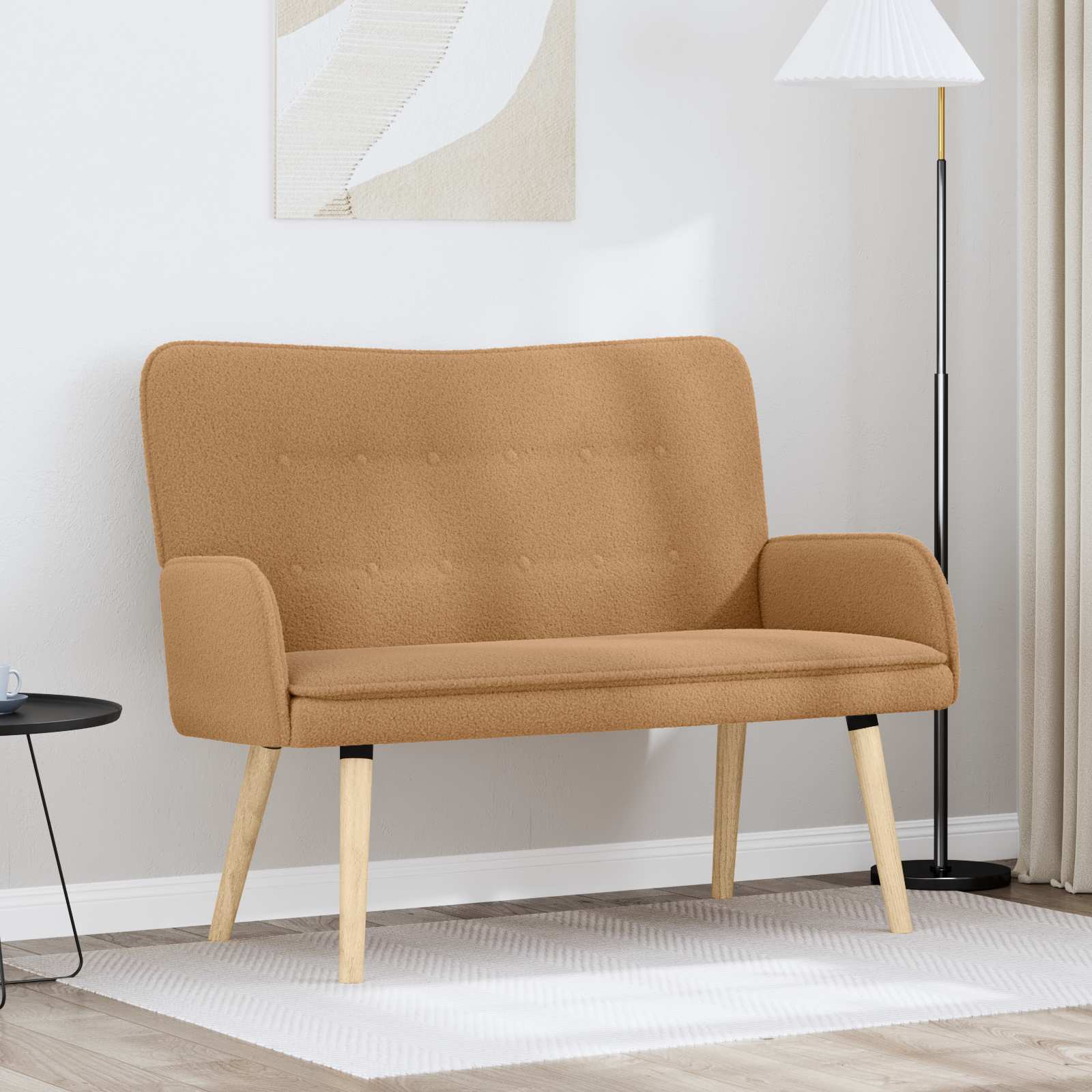 vidaXL 2-Zits Sofa Lichtgrijs 115 x 61 x 87 cm Bouclé