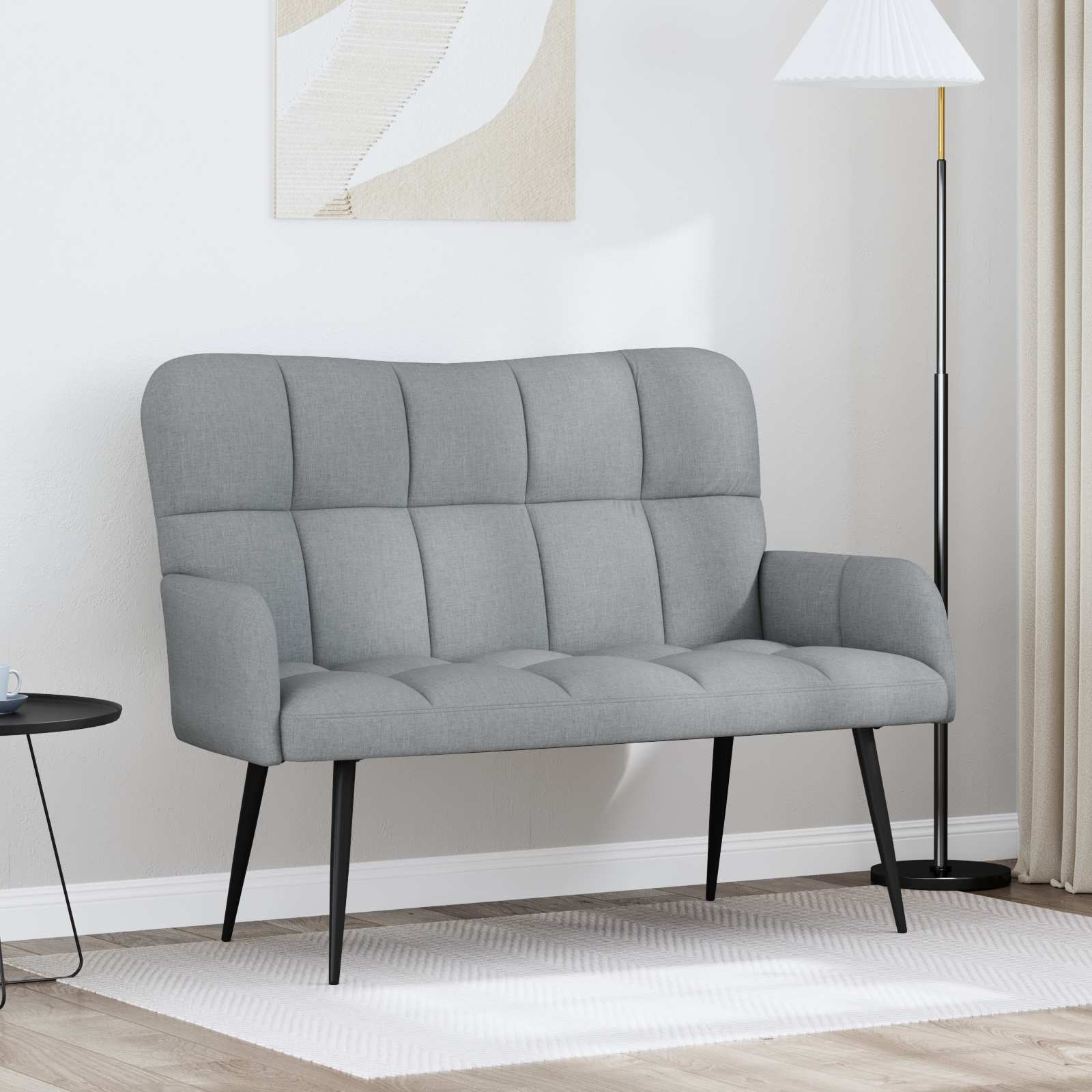 vidaXL Twee Persoons Sofa Lichtgrijs 115 x 61 x 87 cm Stof