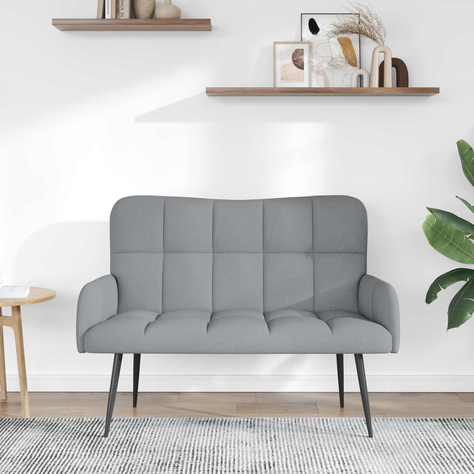 vidaXL Twee Persoons Sofa Lichtgrijs 115 x 61 x 87 cm Stof