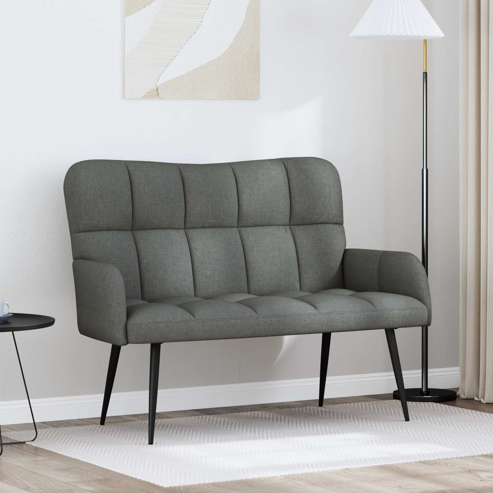 vidaXL Twee Persoons Sofa Lichtgrijs 115 x 61 x 87 cm Stof