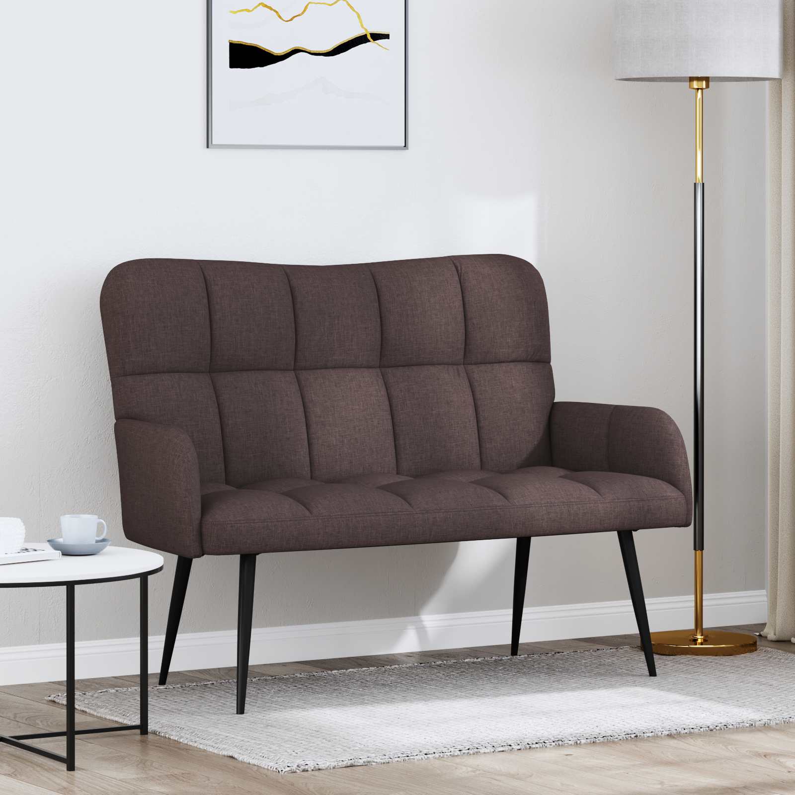 vidaXL Twee Persoons Sofa Lichtgrijs 115 x 61 x 87 cm Stof
