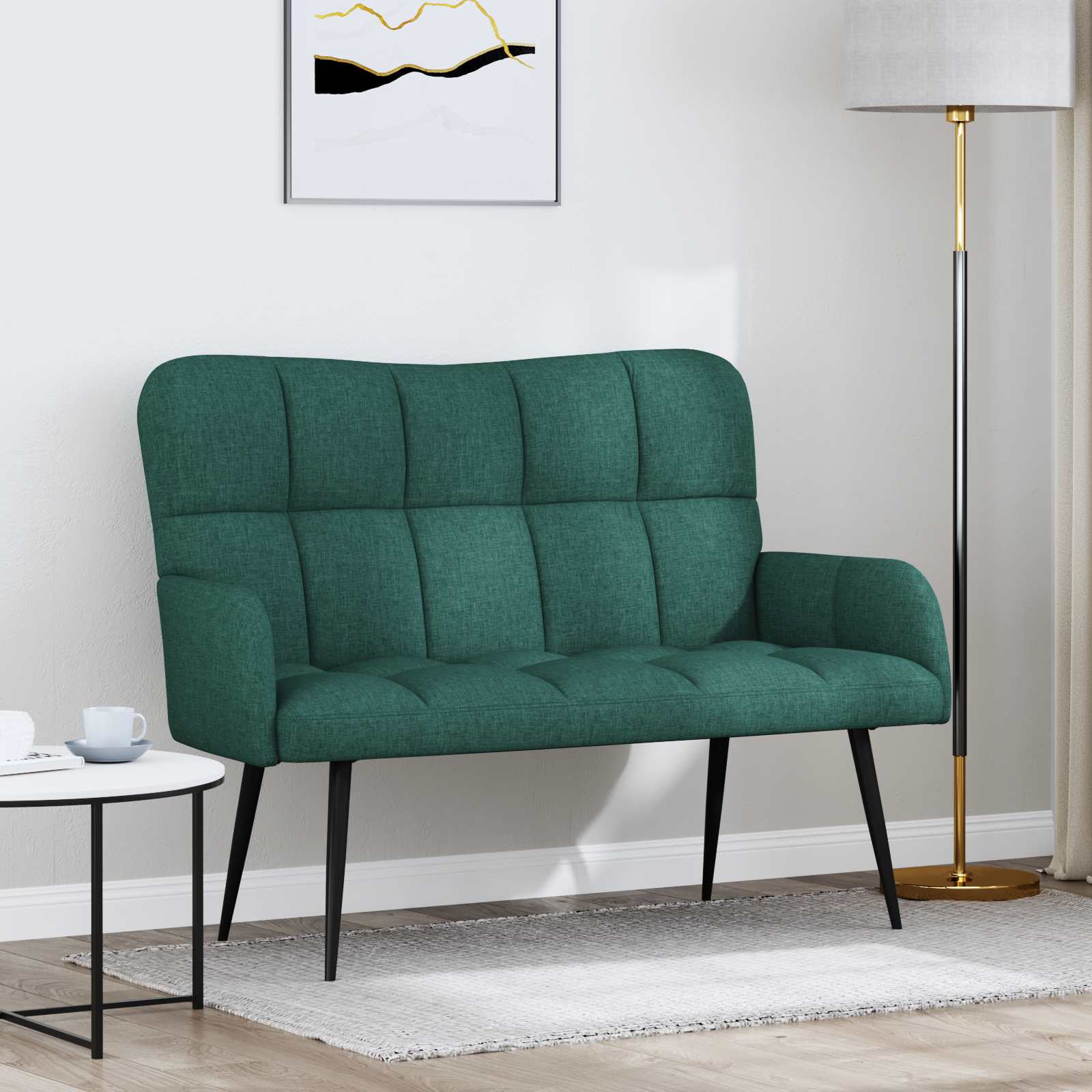 vidaXL Twee Persoons Sofa Lichtgrijs 115 x 61 x 87 cm Stof